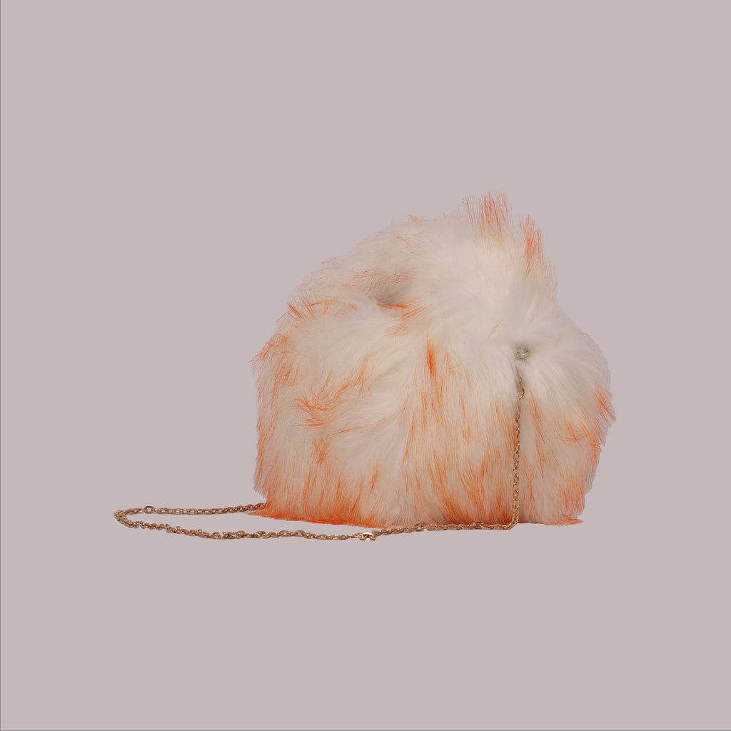 white fur bag