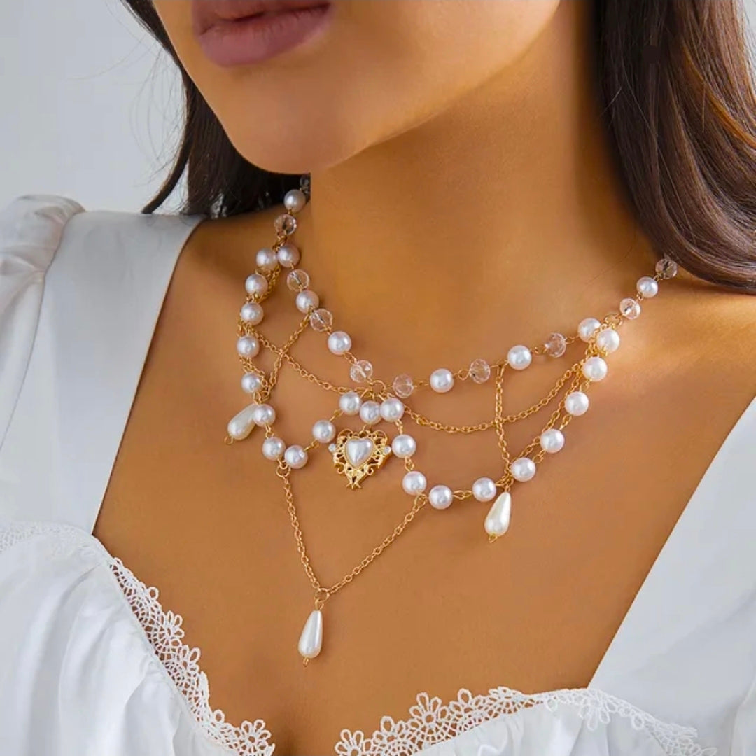 heart pearl necklace