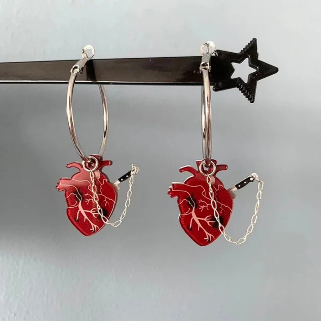 broken heart earrings