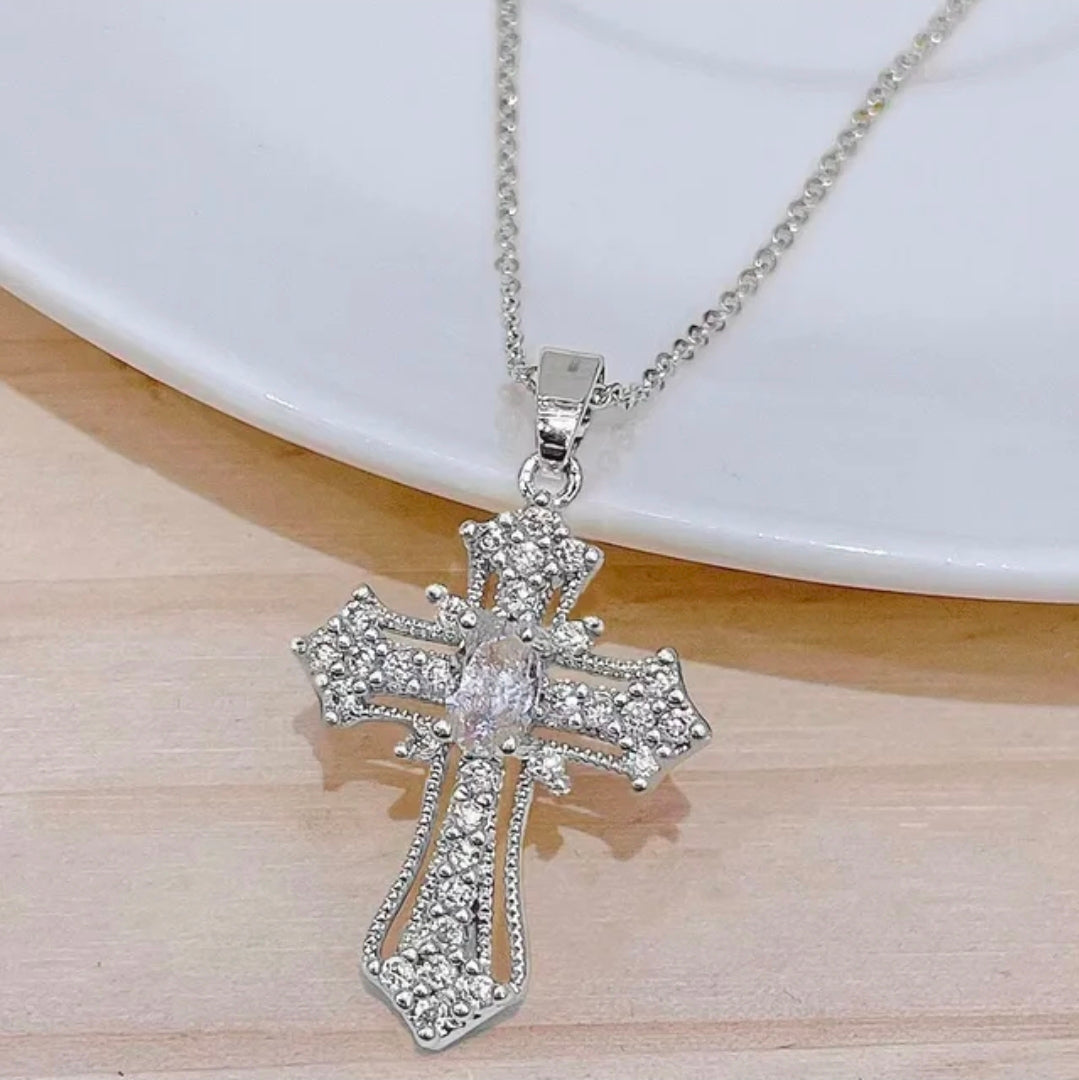 silver cross necklace