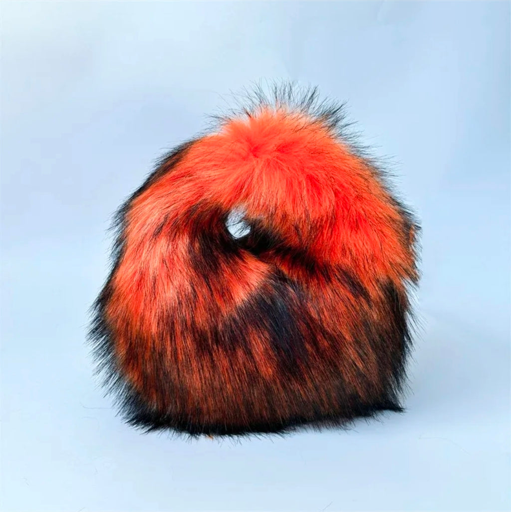 orange fur bag