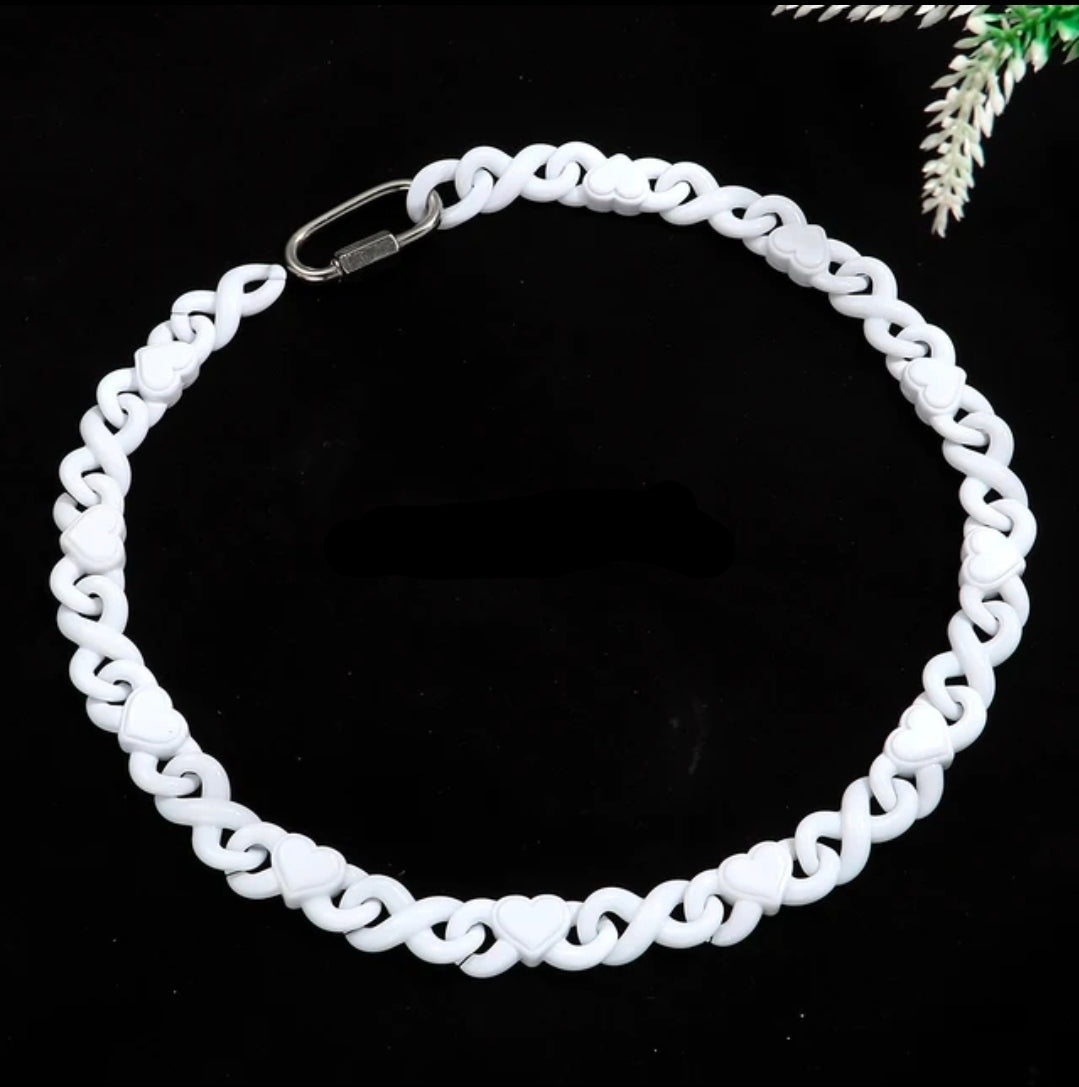 Heart white chain