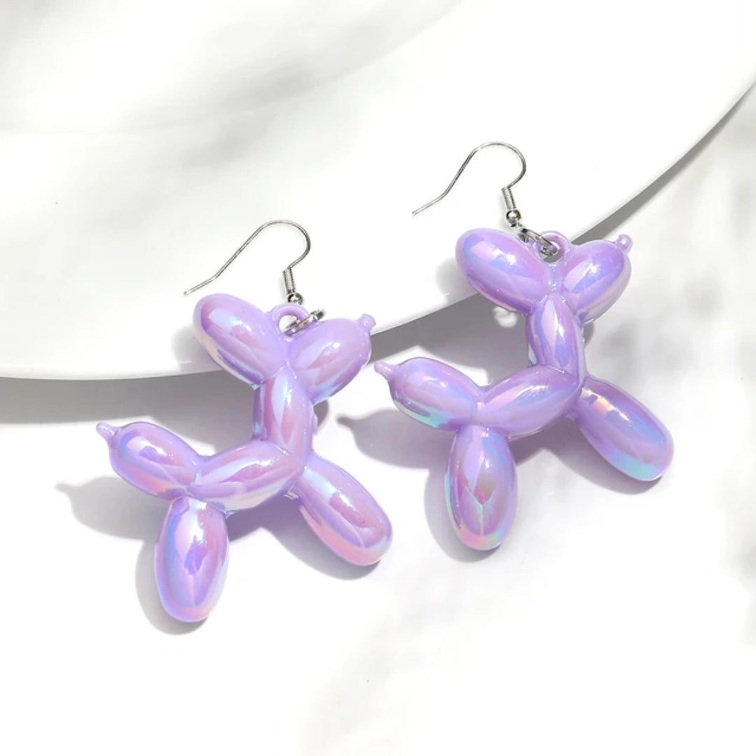 Balloon dog earrings