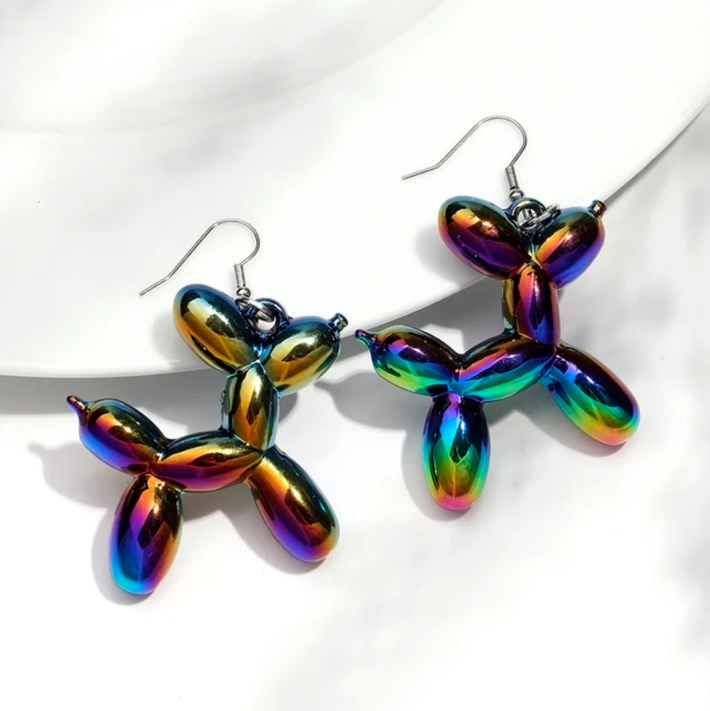Balloon dog earrings