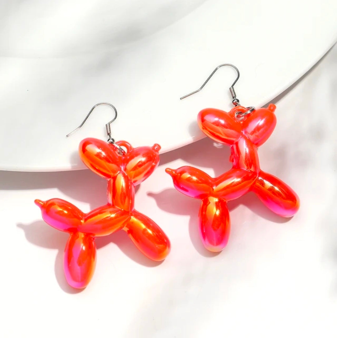 Balloon dog earrings