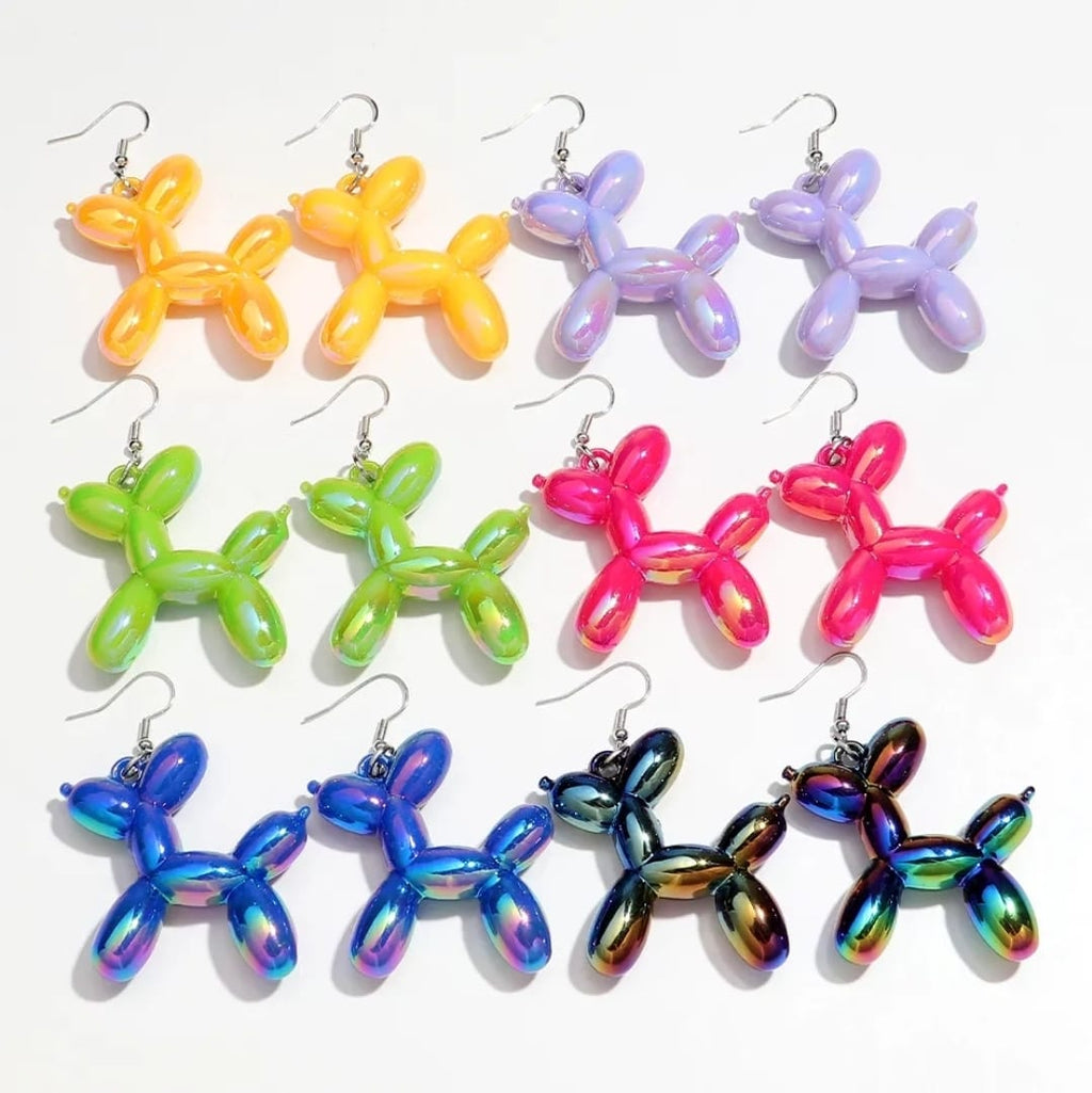 Balloon dog earrings